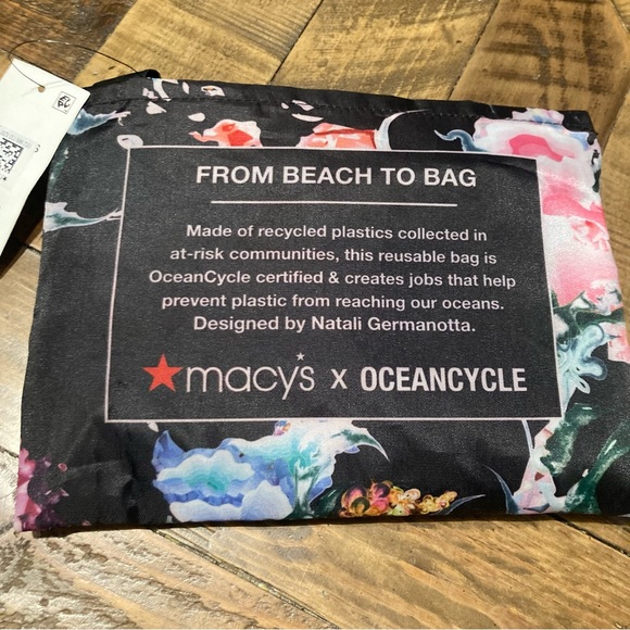 MACYS OCEANCYCLE BEACH TO BAG REUSABLE FOLDABLE TOTE BAG NEW - Picture 9 of 13